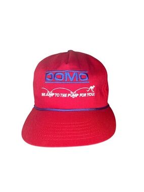 Vintage Domo Gas Station We Jump To The Pump For You! Kangaroo Red Snapback